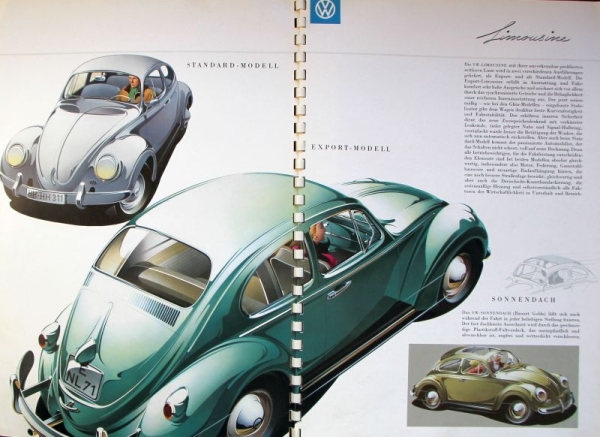 Volkswagen Käfer Modellprogramm 1957 Reuters Automobilprospekt (1703)